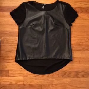 S Aqua Leather Front Top